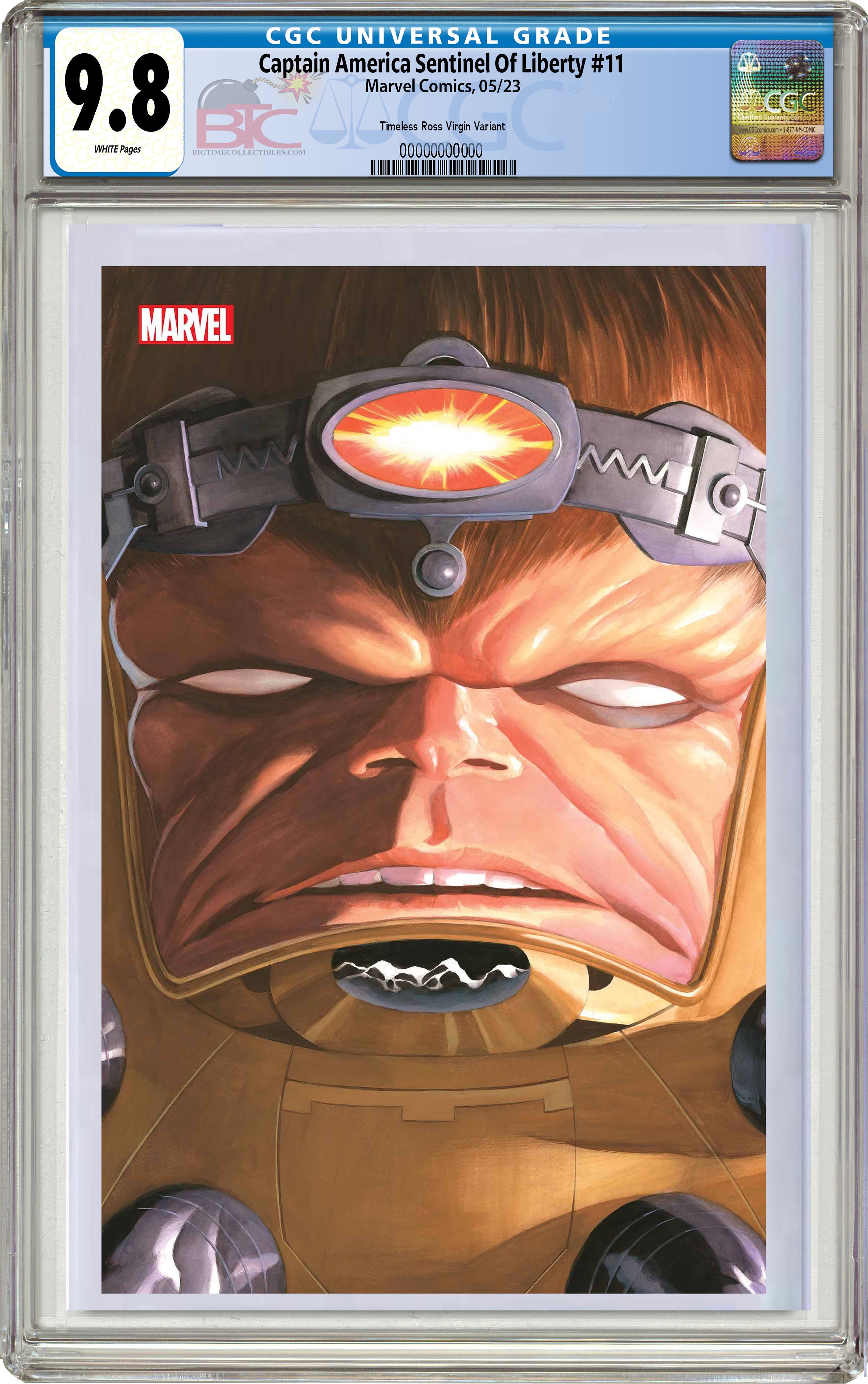 CAPTAIN AMERICA SENTINEL OF LIBERTY #11 ROSS TIMELESS MODOK VIRGIN VARIANT CGC 9.8 (INSTOCK) C8