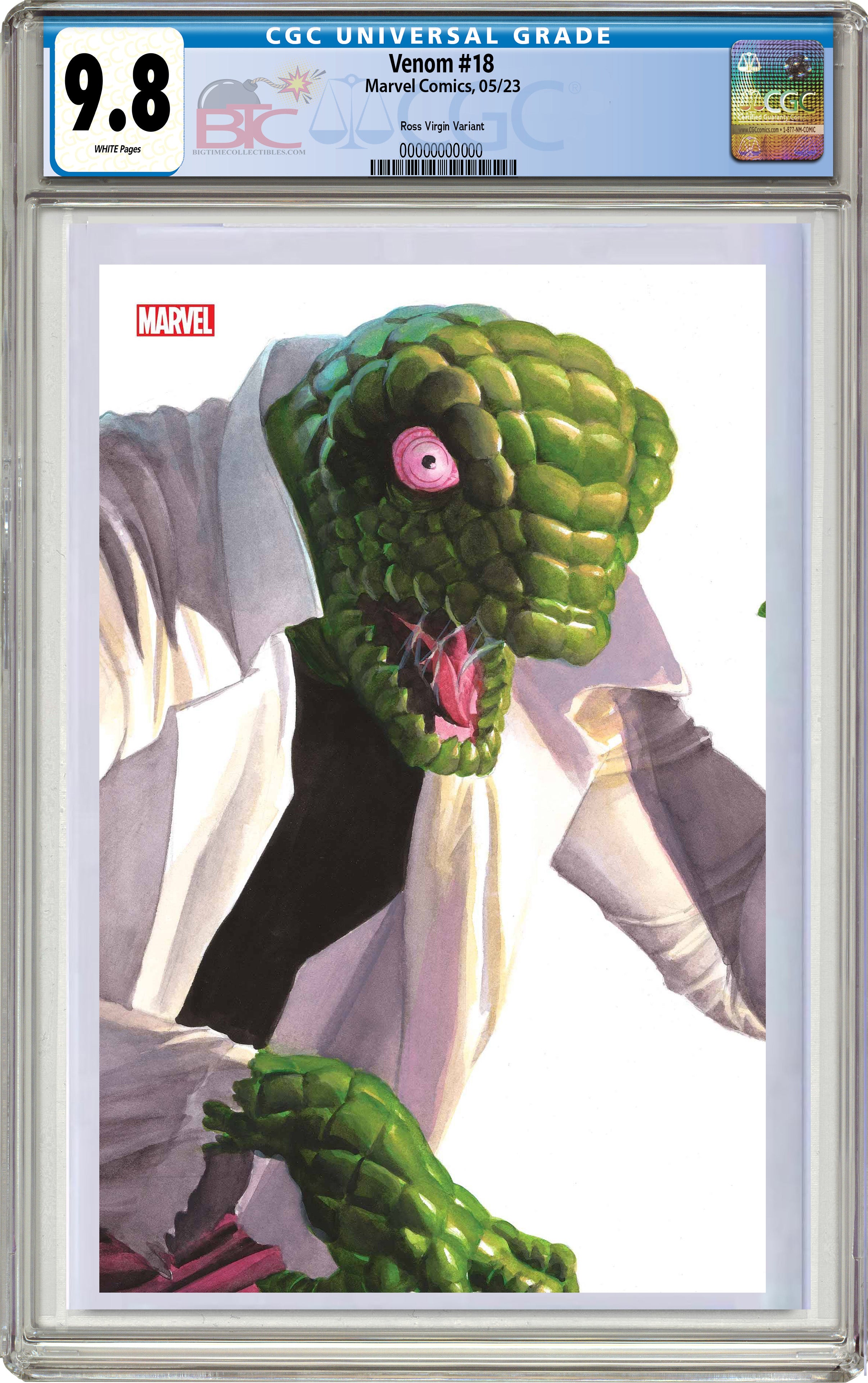 04/05/2023  VENOM #18 ALEX ROSS TIMELESS LIZARD VIRGIN VARIANT CGC 9.8 (INSTOCK) C92