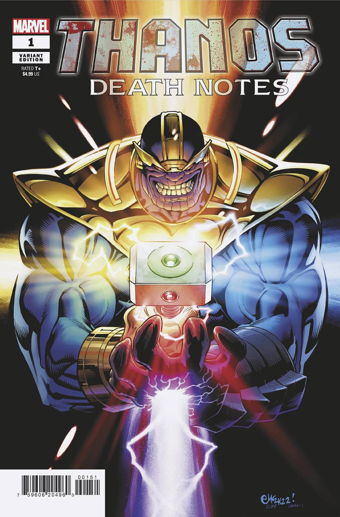 12/07/2022 THANOS DEATH NOTES #1 1:50 MCGUINNESS VARIANT