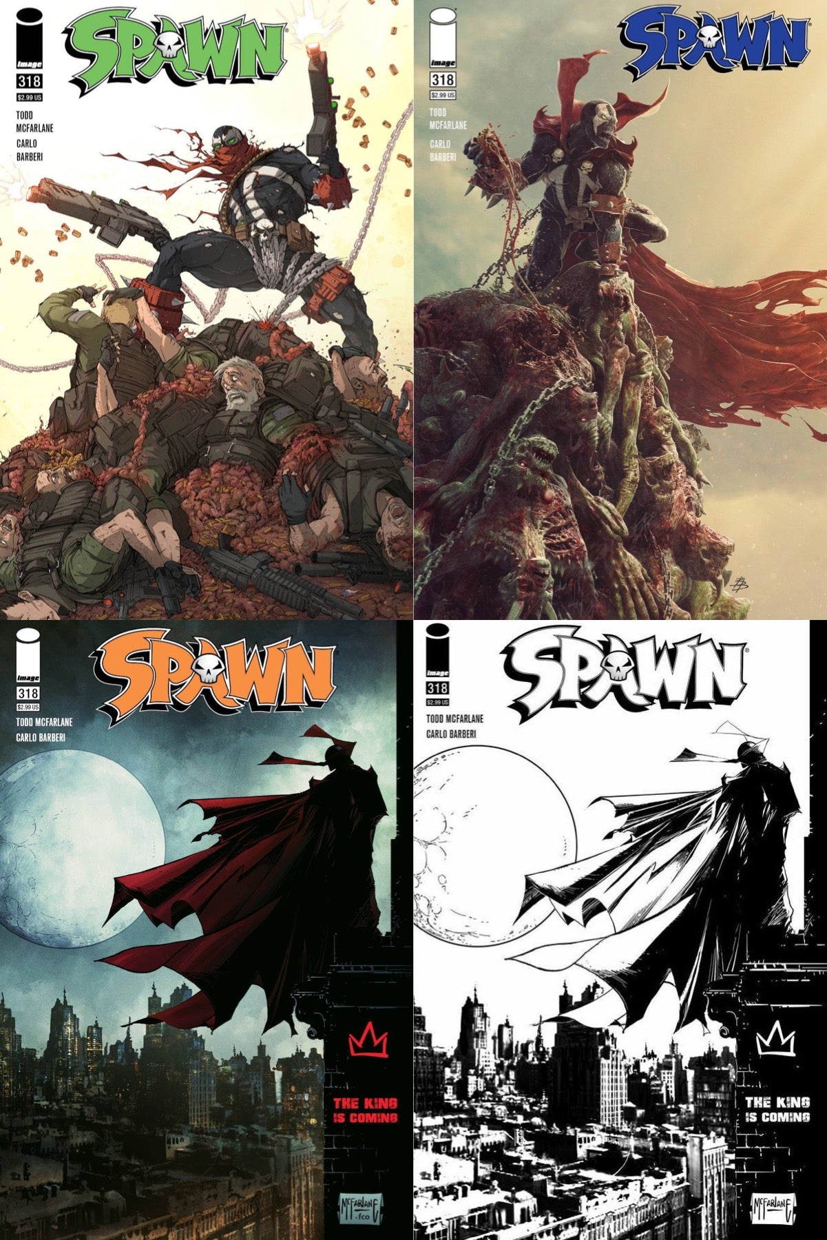 05/26/2021 SPAWN #318 4-PACK CVR A,B,C AND 1:5 VARIANT