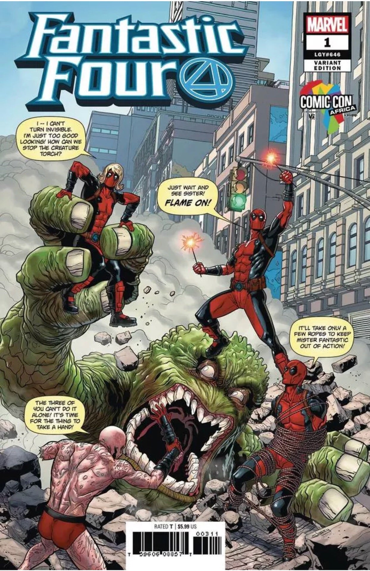 FANTASTIC FOUR #1 2018 COMIC CON AFRICA COLOR VARIANT COVERS BY SLINEY (M205)