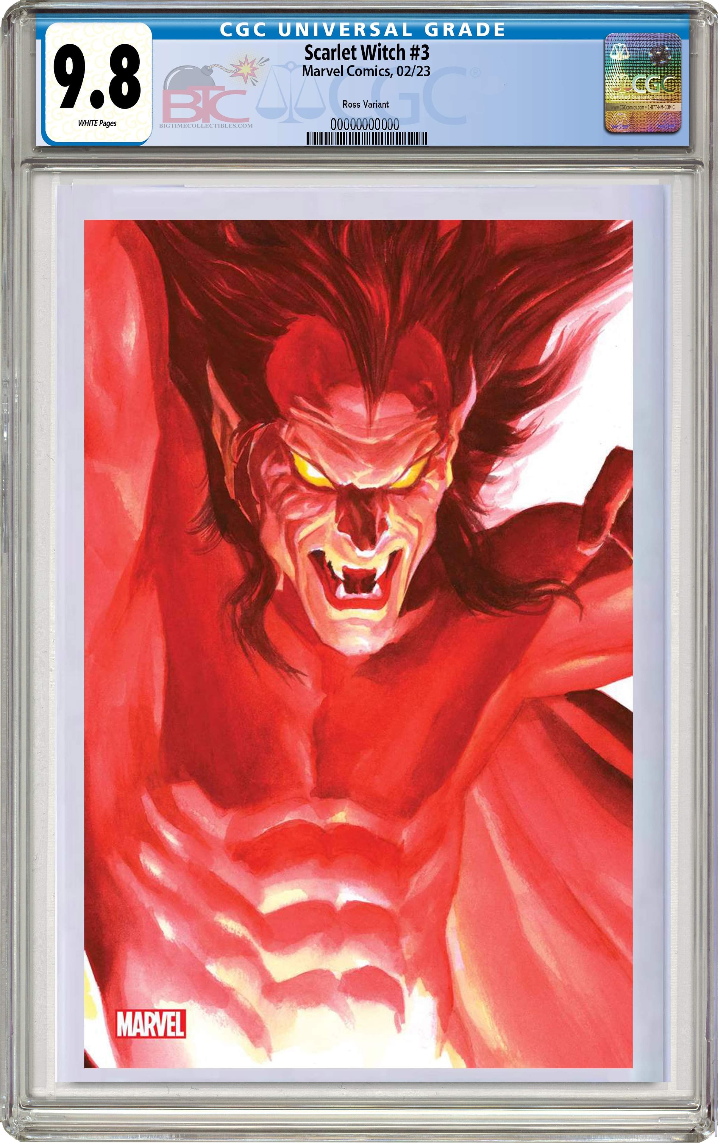 03/08/2023 SCARLET WITCH #3 ALEX ROSS TIMELESS MEPHISTO VIRGIN VARIANT CGC 9.8 (INSTOCK) C55