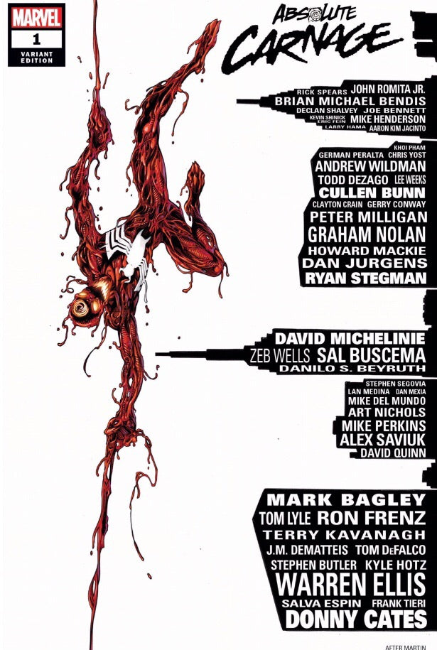 ABSOLUTE CARNAGE #1 MARK BAGLEY SKYLINE EXCLUSIVE TRADE DRESS & VIRGIN OPTIONS