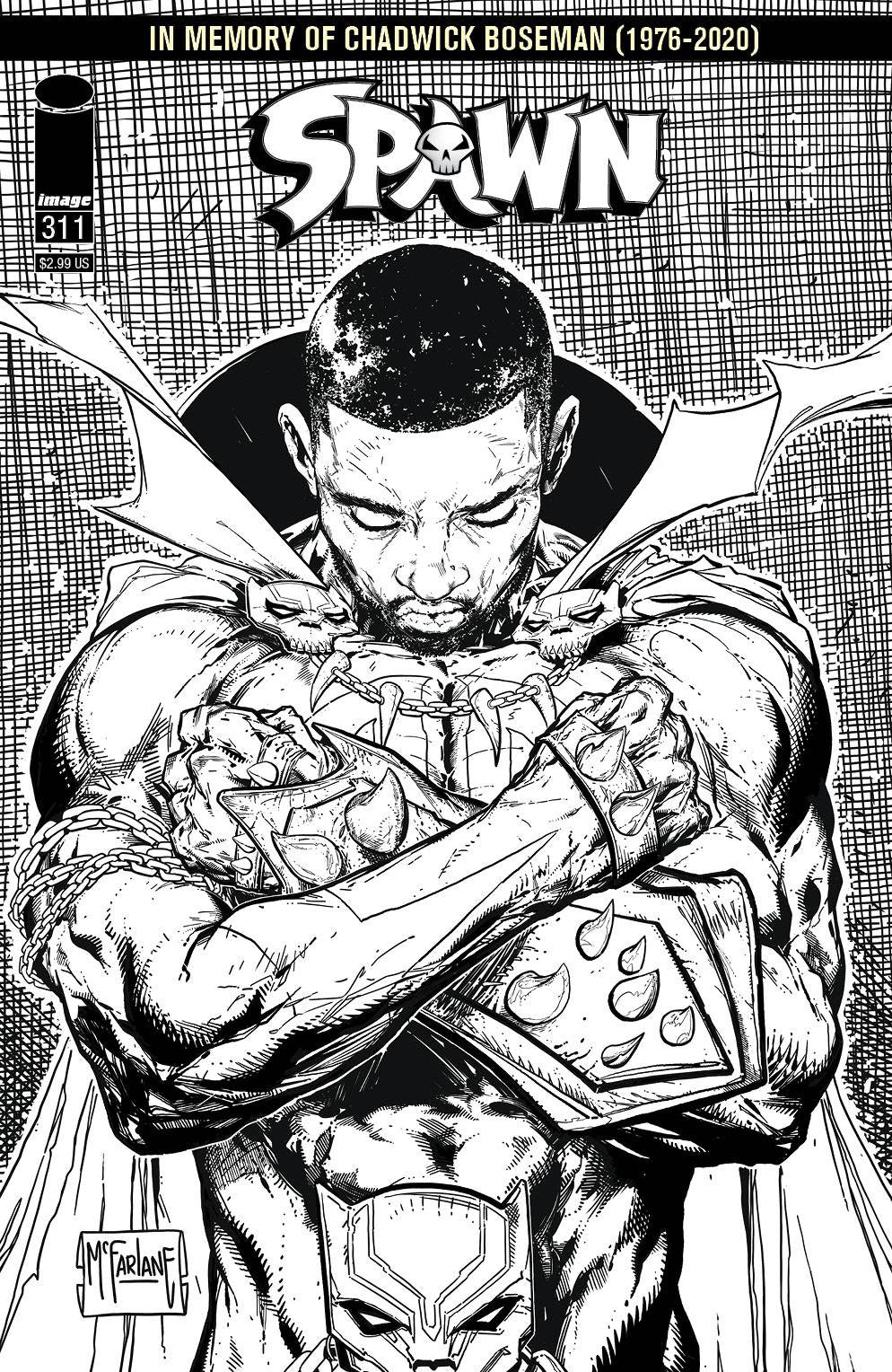 SPAWN #311 CVR D MCFARLANE B/W 1:5 BOSEMAN TRIBUTE  10/28/20(CB100)