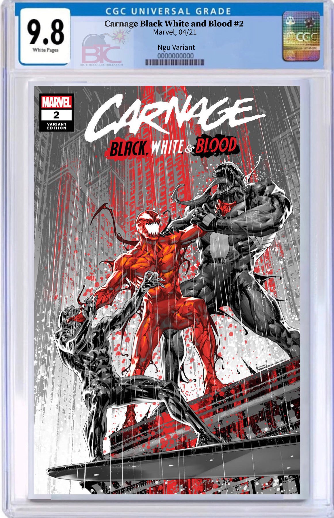 CARNAGE BLACK WHITE AND BLOOD #2 KAEL EXCLUSIVE VARIANT CGC 9.8