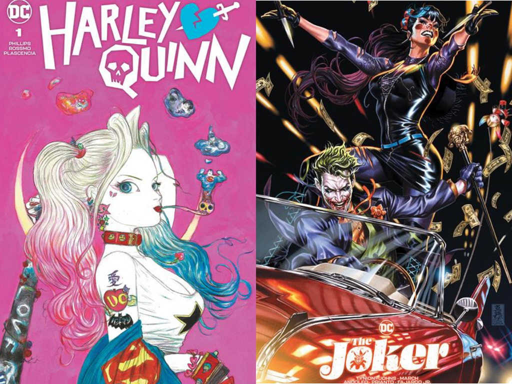 THE JOKER #1 BROOKS EXCLUSIVE & HARLEY QUINN #1 AMANO EXCLUSIVE TEAM V