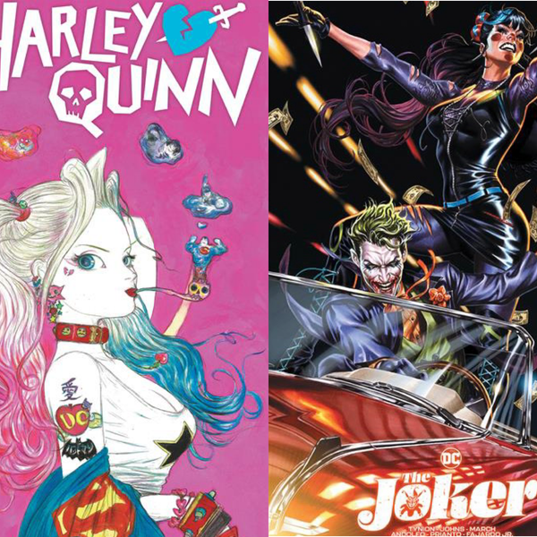 THE JOKER #1 BROOKS EXCLUSIVE & HARLEY QUINN #1 AMANO EXCLUSIVE TEAM V