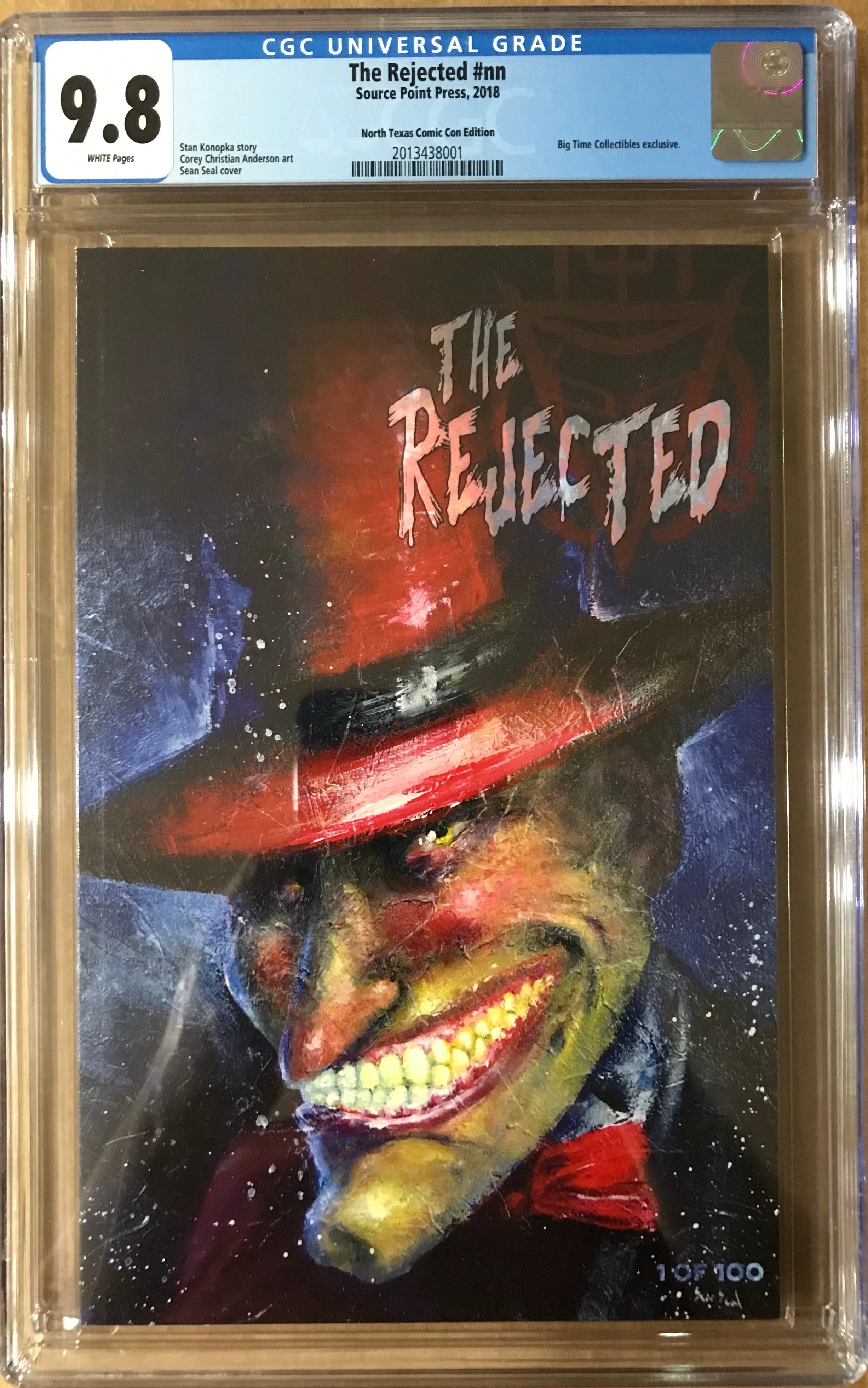 THE REJECTED #1 BTC & NTC COMIC BOOK SHOW 2019 EXCLUSIVE CGC 9.8