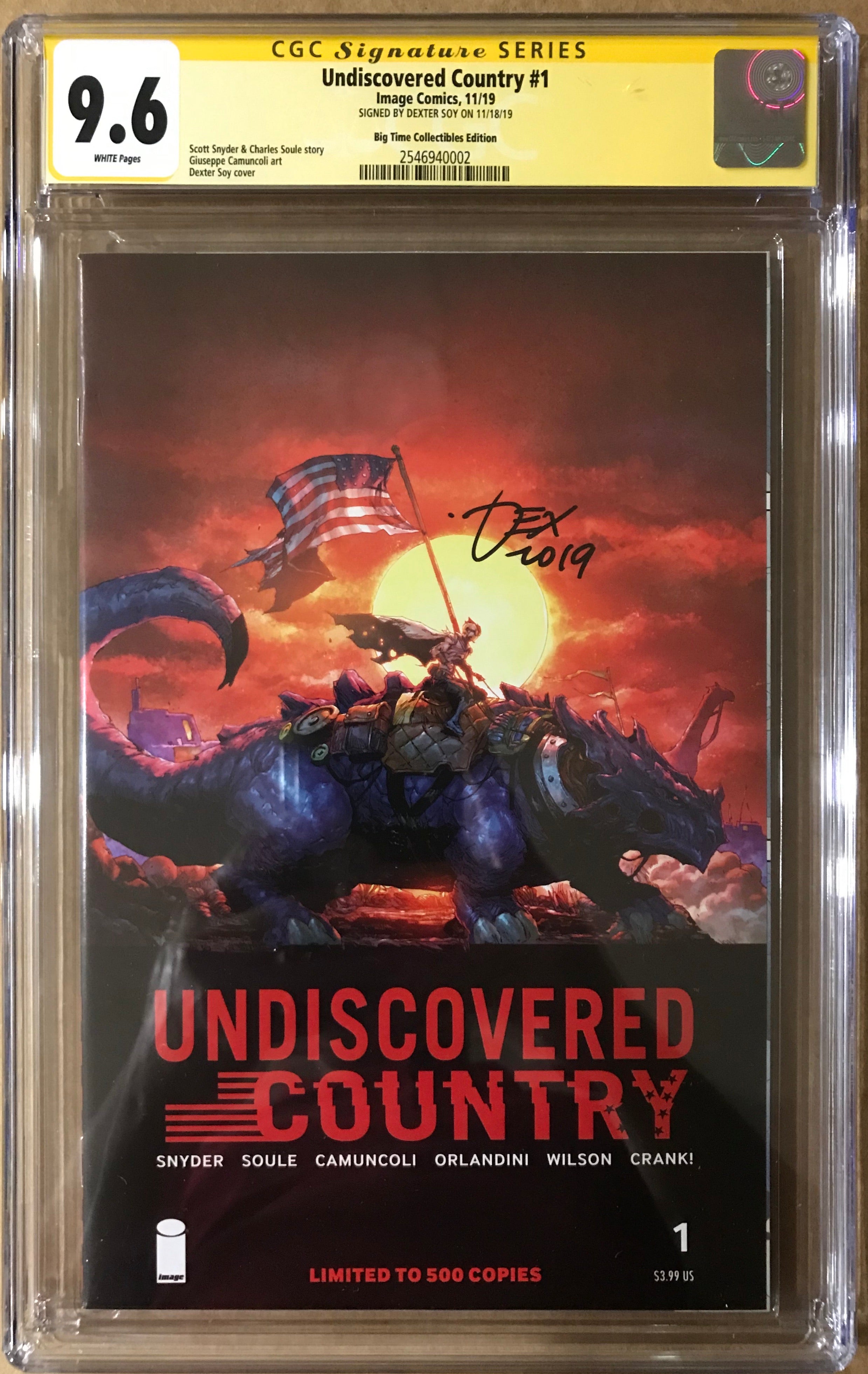 UNDISCOVERED COUNTRY #1 DEXTER SOY EXCLUSIVE CGC 9.6 SIGNED BY DEXTER SOY