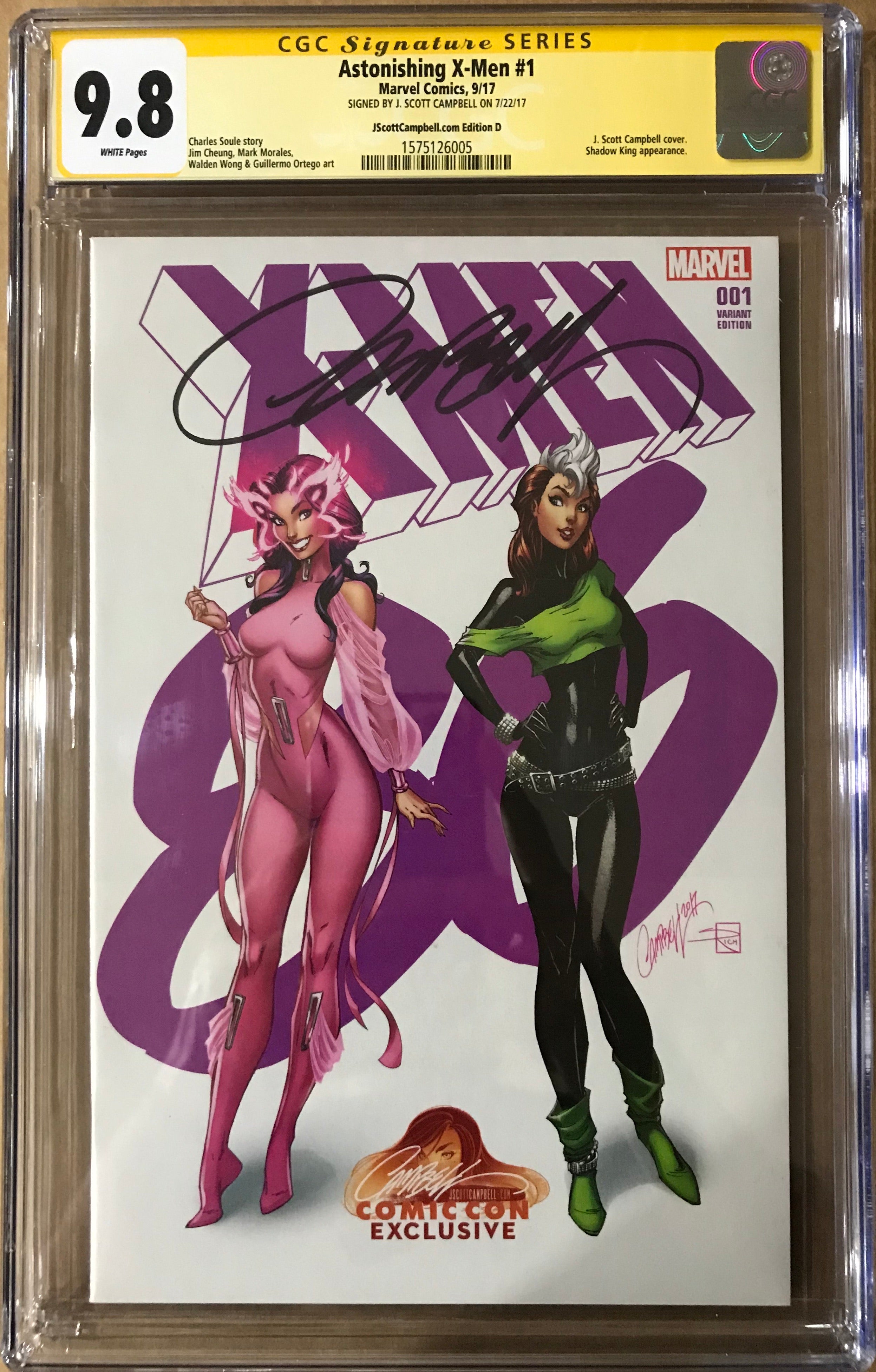 ASTONISHING X-MEN #1 CONVENTION EXCLUSIVE CGC 9.8 SIGNED BY J SCOTT CAMPBELL