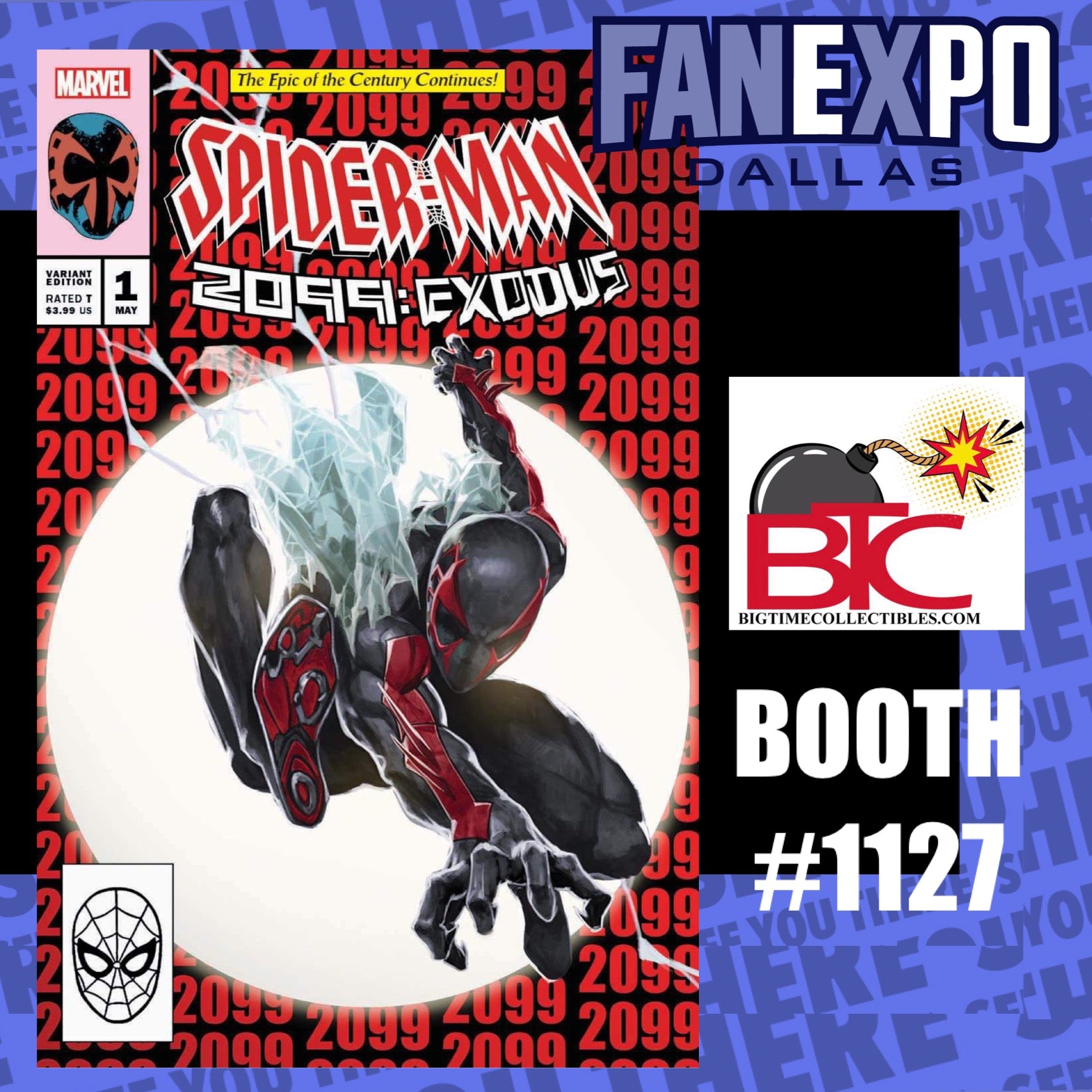 SPIDER-MAN 2099 EXODUS #1 SKAN CONVENTION EXCLUSIVE FANEXPO DALLAS (M86)