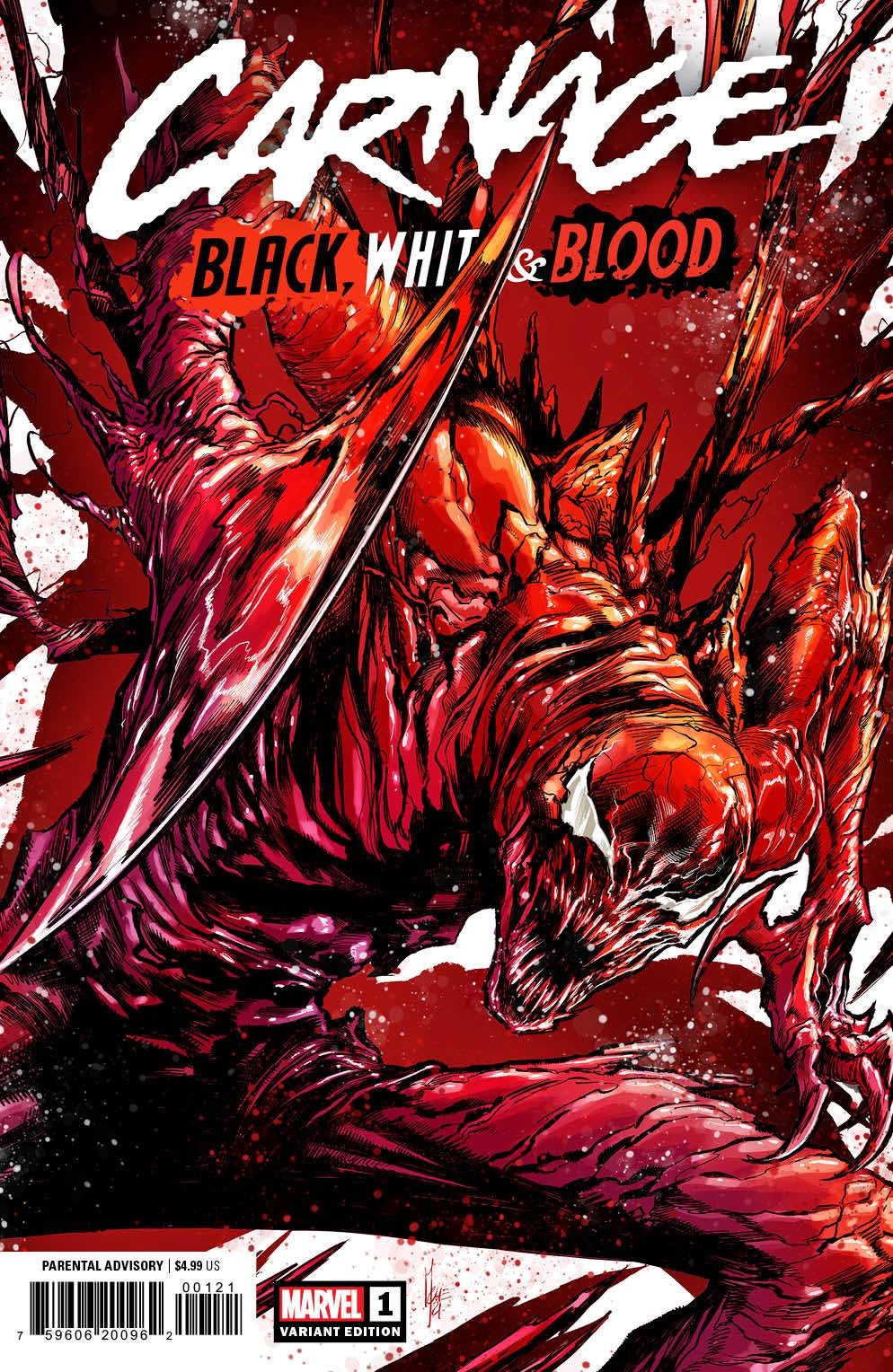 CARNAGE BLACK WHITE AND BLOOD #1 (OF 4) 1:50 CHECCHETTO VARIANT 03/24/21