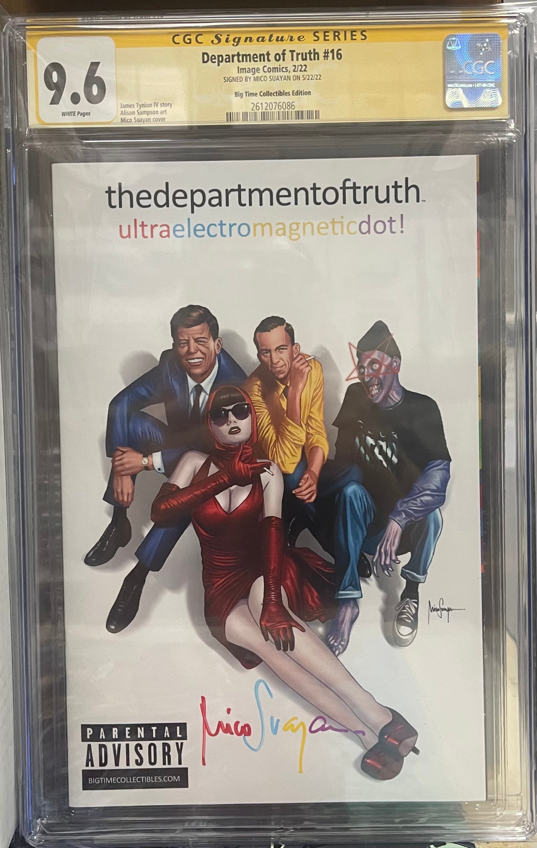 DEPARTMENT OF TRUTH #16 EXCLUSIVE MULTICOLOR SIGNATURE BY MICO SUAYAN CGC 9.6