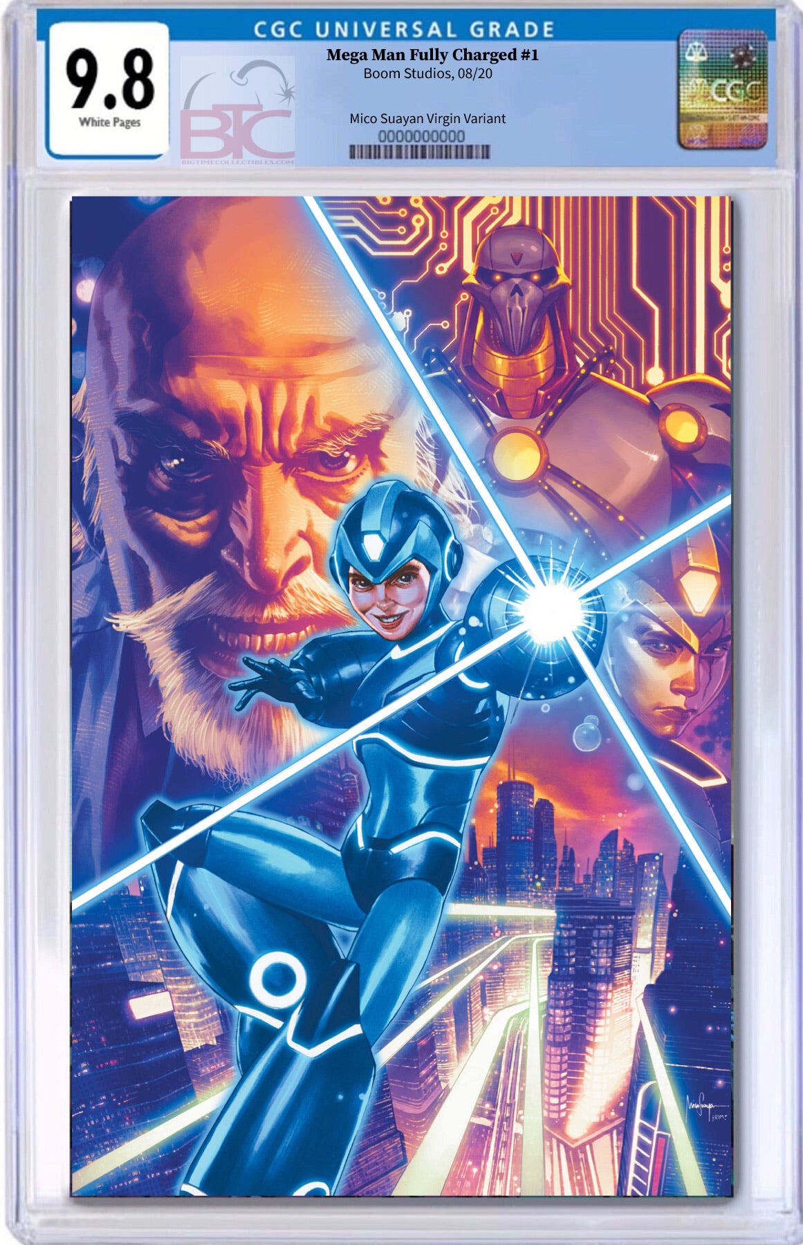 MEGA MAN FULLY CHARGED #1 MICO SUAYAN EXCLUSIVE VIRGIN VARIANT CGC 9.8