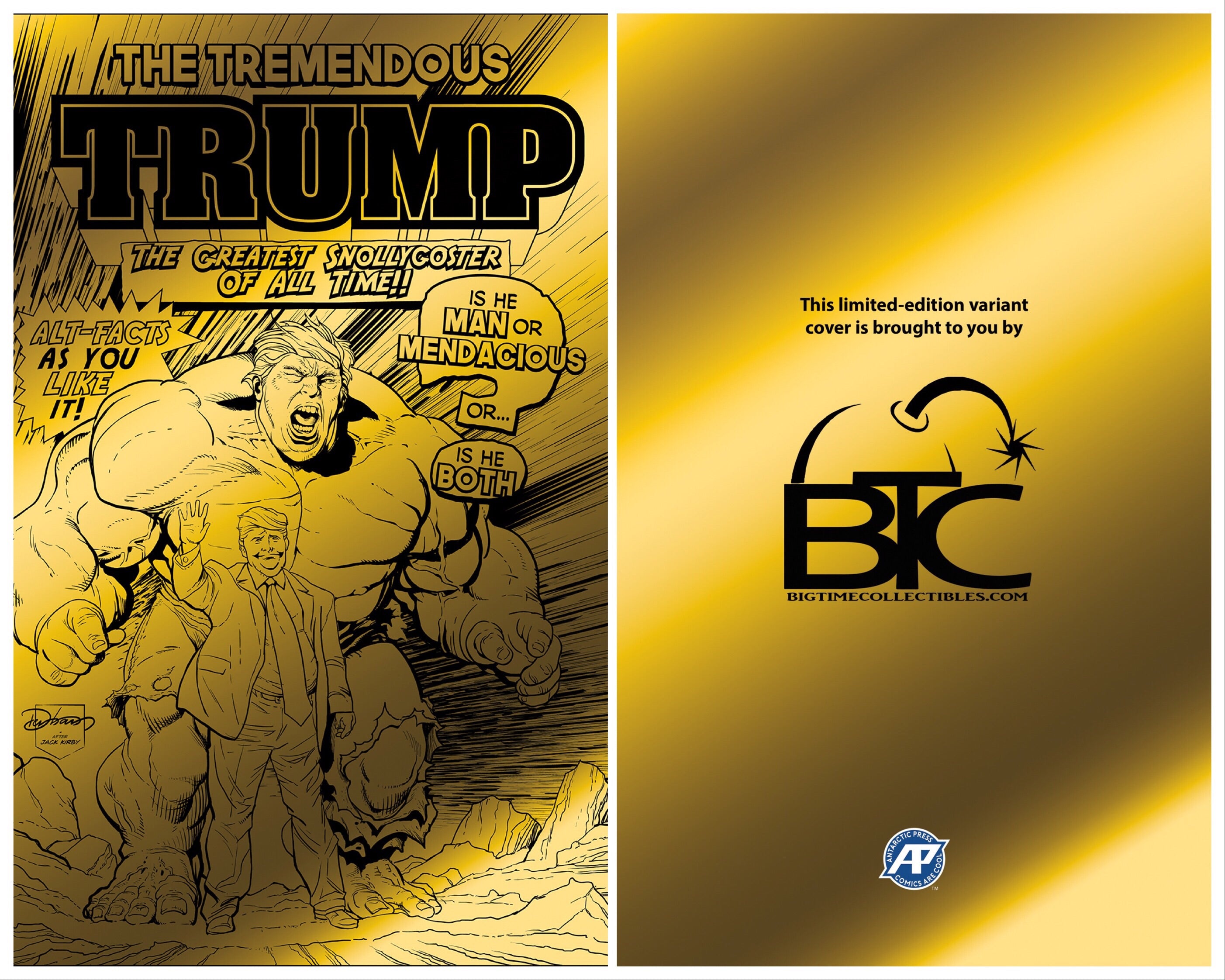 TREMENDOUS TRUMP BTC GOLD, SILVER, RED AND BLACK FOIL EXCLUSIVE COVERS