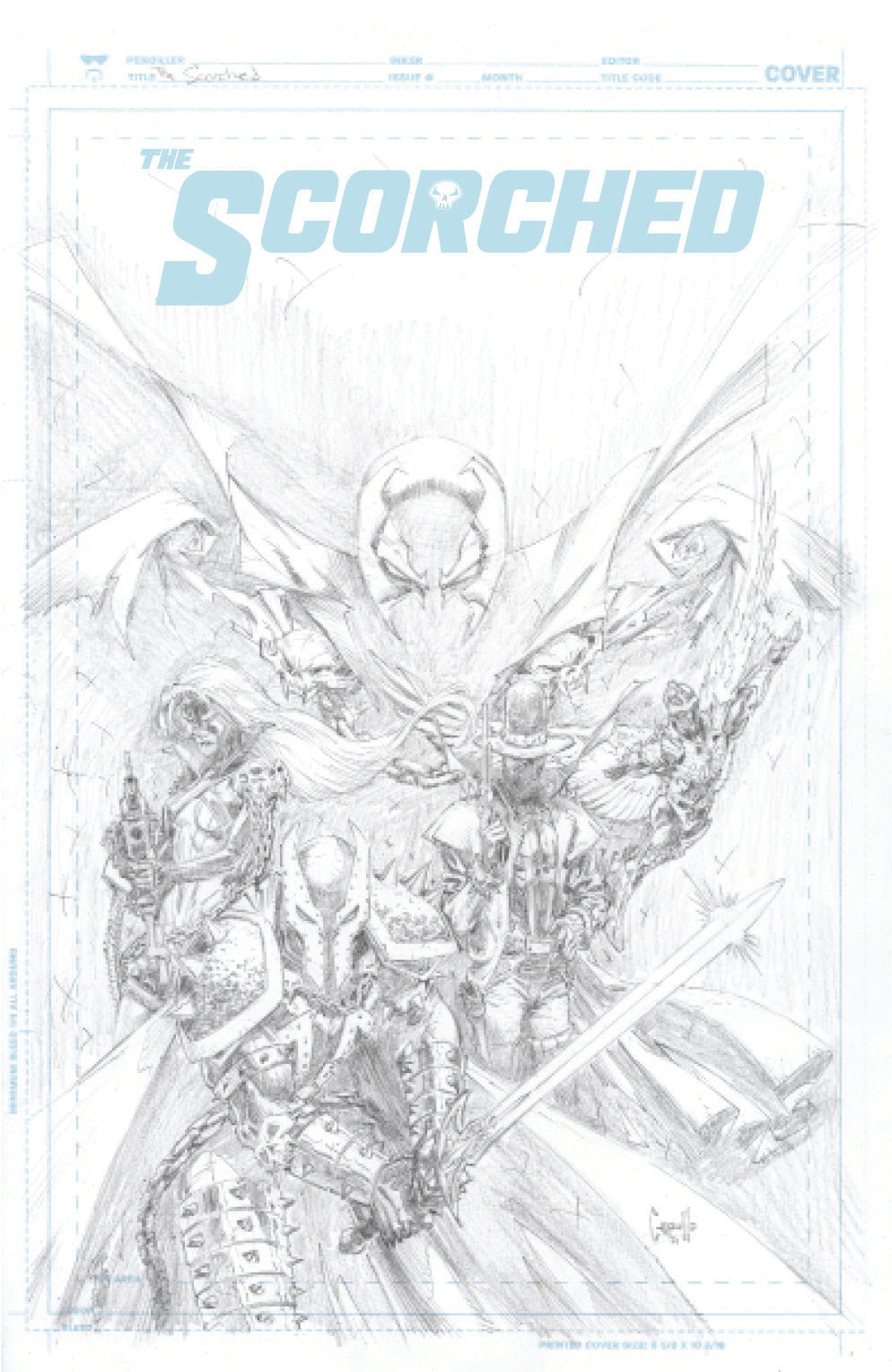 01/12/2022 SPAWN SCORCHED #1 CVR G 1:50 CAPULLO SKETCH VARIANT WITH FREE COVER A-F